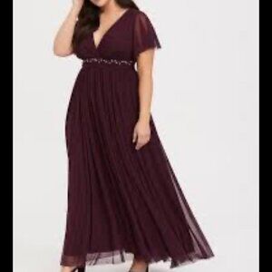 Torrid Maxi Mesh Empire Waist Gown Women’s plus Size 0